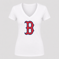 Women's Boston Red Sox V Neck T-Shirt in white