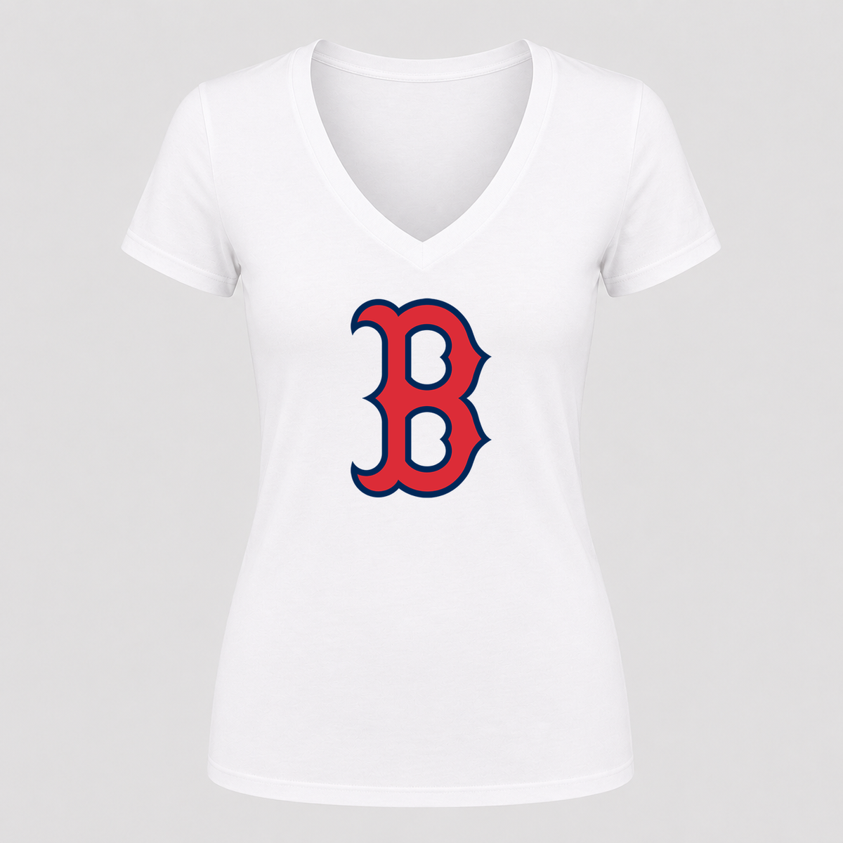 Women's Boston Red Sox V Neck T-Shirt in white