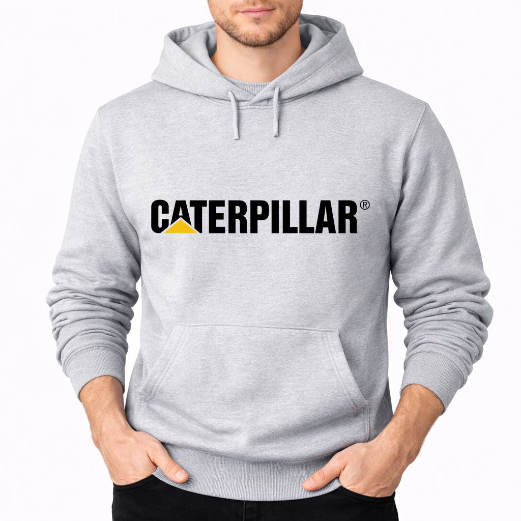 Men's Caterpillar Black Pullover Hoodie - Gray