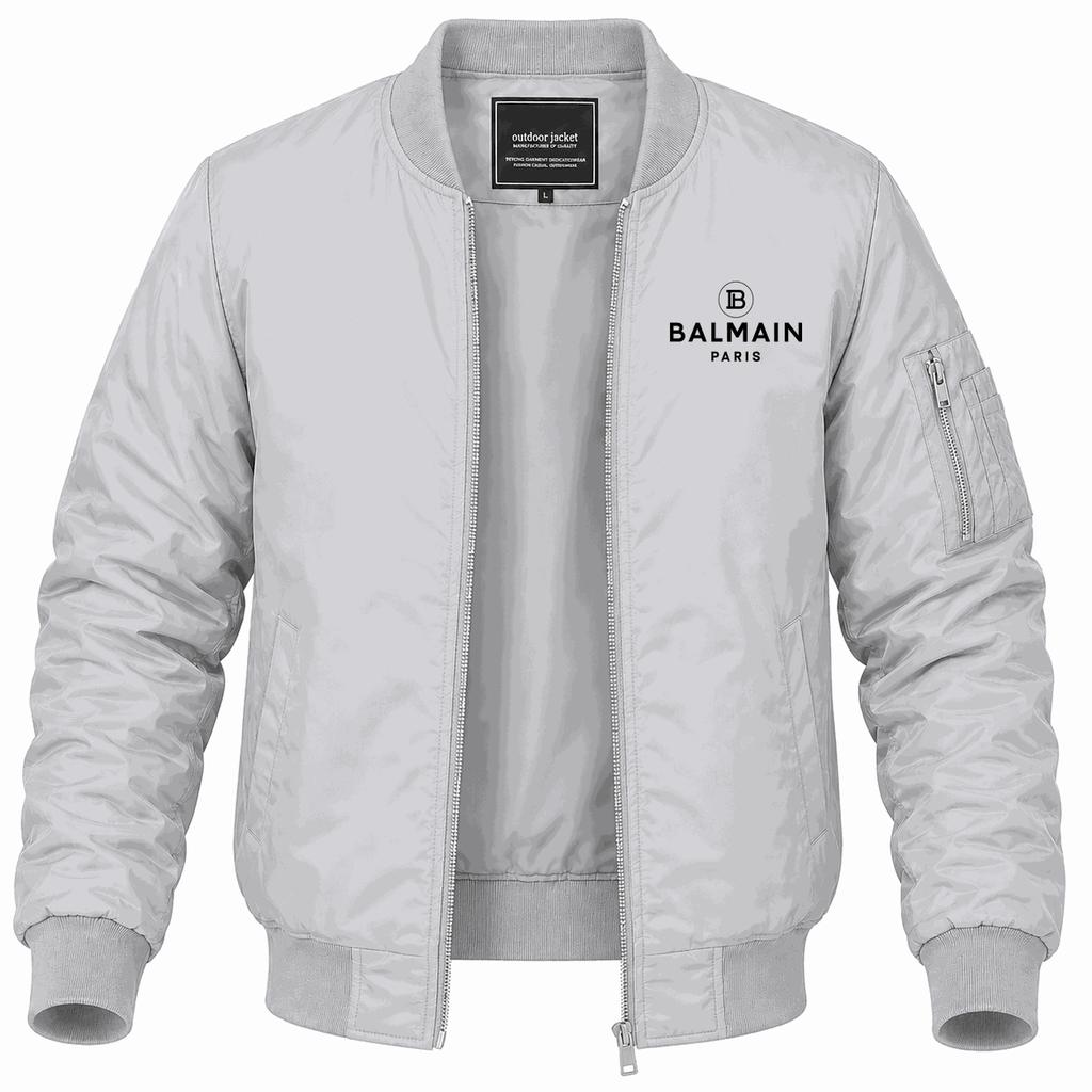 Men's Balmain Paris Lightweight Bomber Jacket - Gray