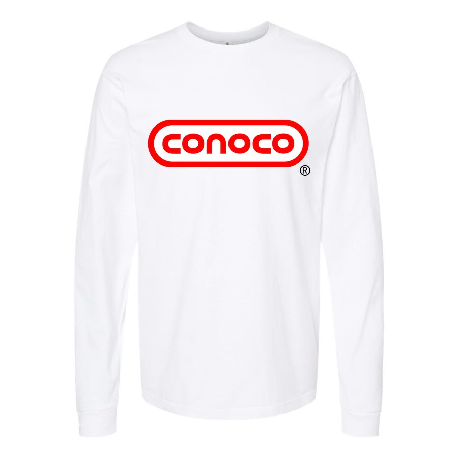 Men's Conoco-Logo Long sleeves Cotton Blend T-Shirt - White