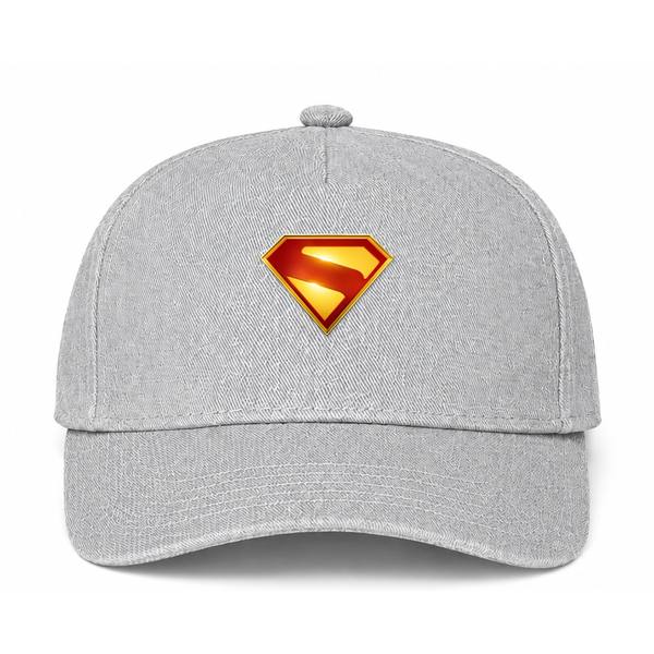 Superman 2025 Logo Gray Dad Baseball Cap Hat
