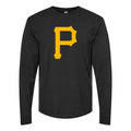 Men's Pittsburgh Pirates Long sleeves Cotton Blend T-Shirt - Black