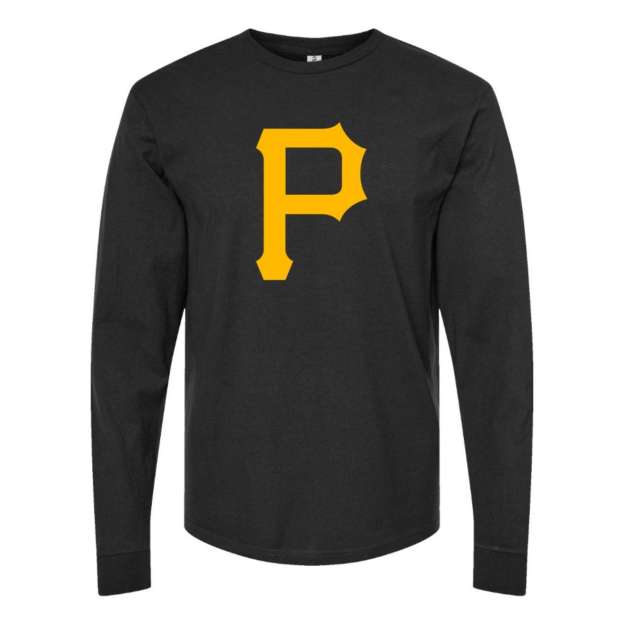 Men's Pittsburgh Pirates Long sleeves Cotton Blend T-Shirt - Black