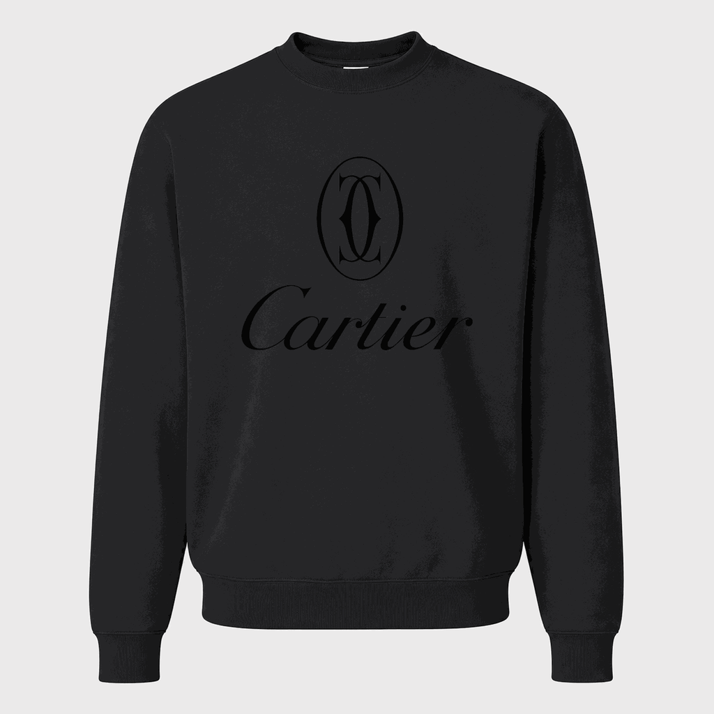 Men's Cartier Black Logo Crewneck Sweatshirt - Black