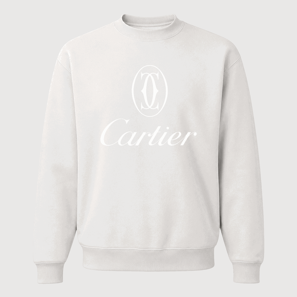 Men's Cartier White Logo Crewneck Sweatshirt - White