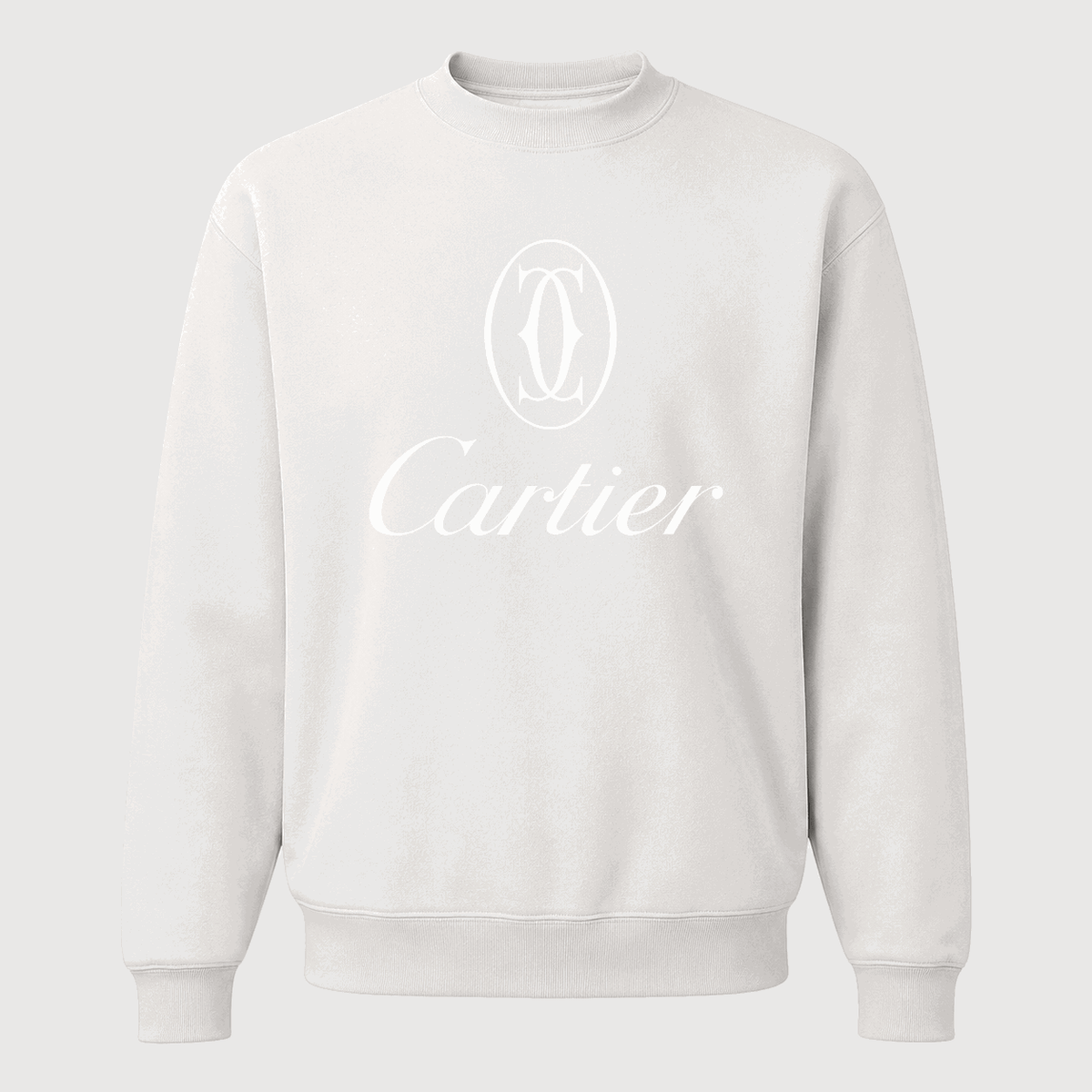 Men's Cartier White Logo Crewneck Sweatshirt - White