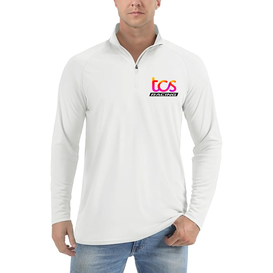 TCS Racing quarter-zip athletic shirt in White