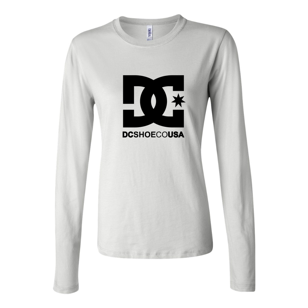 Women's DC Logo 1536x864 Long Sleeve T-Shirt - White
