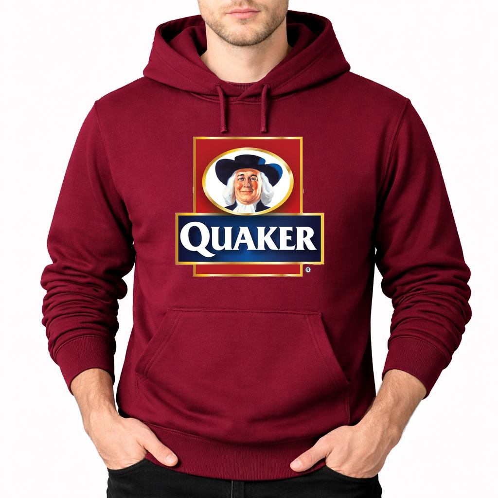 Men's Quaker Food Pullover Hoodie - Burgundy