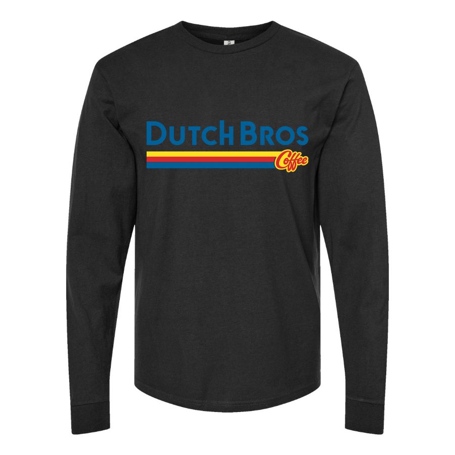 Men's Dutch Bros Coffee wordmark.svg Long sleeves Cotton Blend T-Shirt - Black