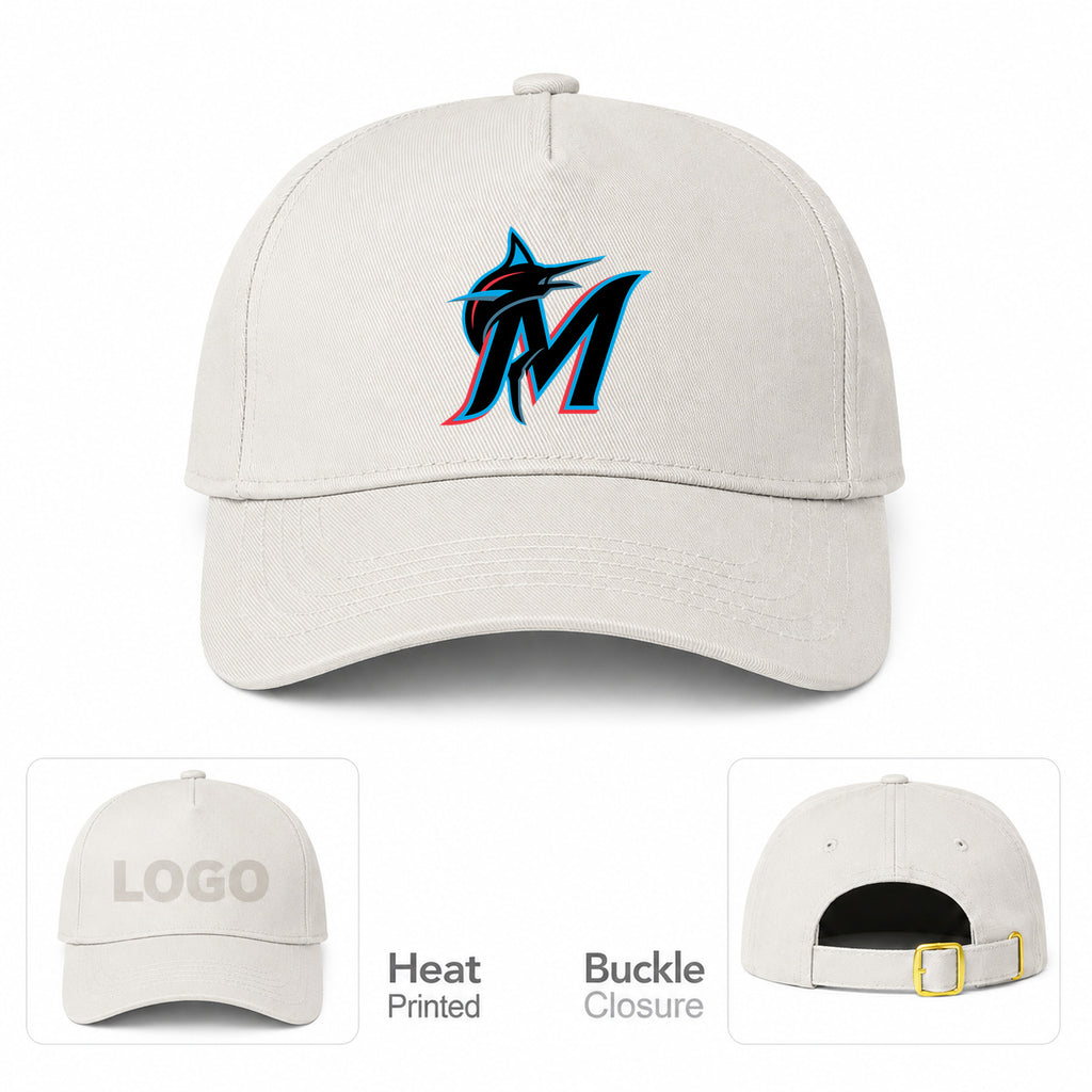 MLB Miami Marlins Baseball Cap Hat - Beige