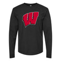 Men's Wisconsin Badgers Logo Long sleeves Cotton Blend T-Shirt - Black