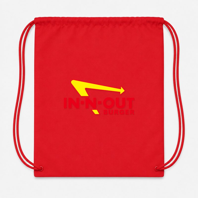 In N Out Burger Drawstring Bag - Red