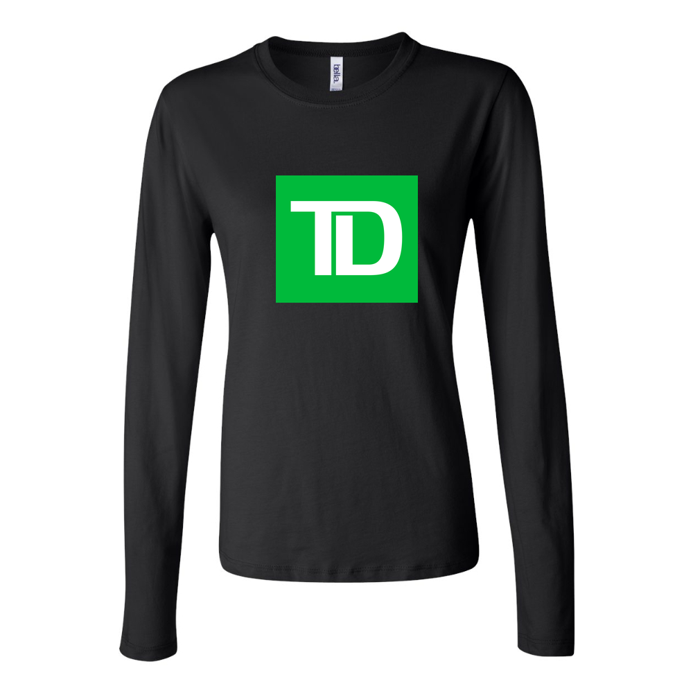 Women's TD Bank logo 1536x864 Long Sleeve T-Shirt - Black