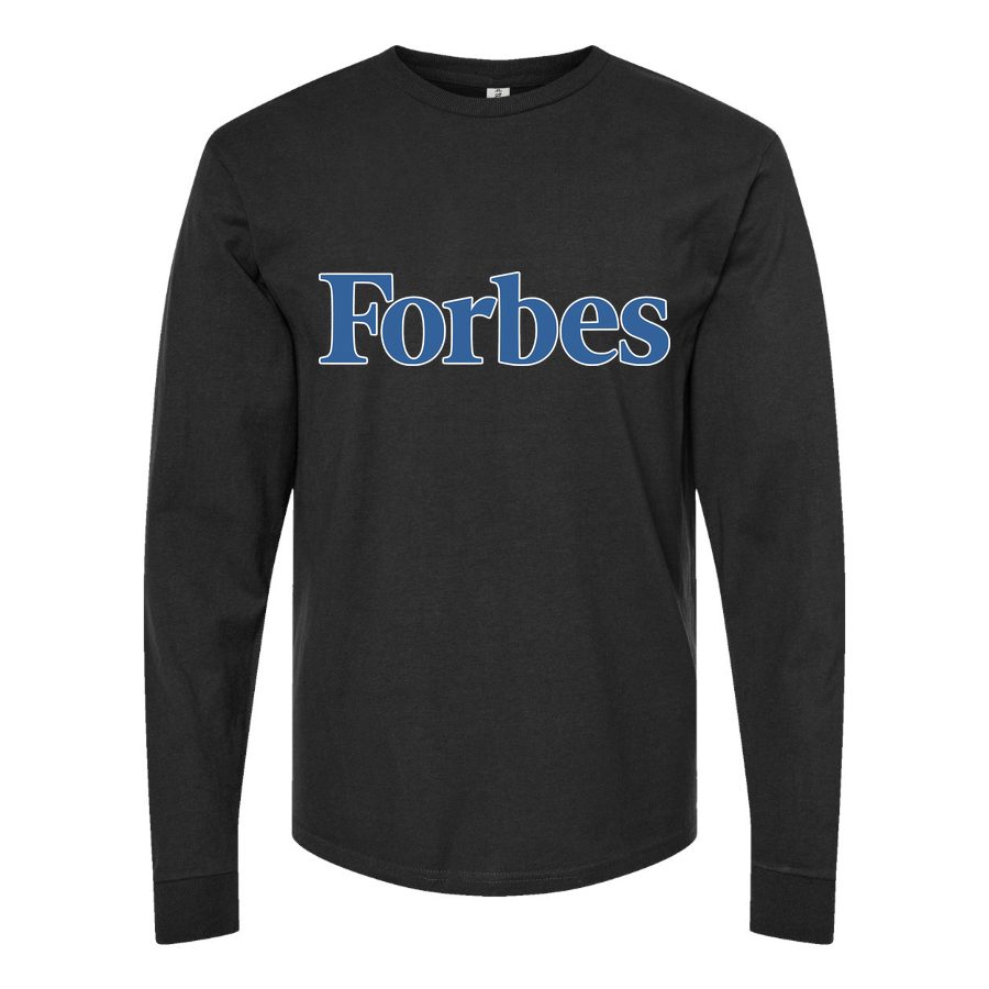 Men's Forbes logo PNG1 Long sleeves Cotton Blend T-Shirt - Black