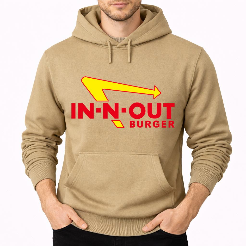 Men's In-N-Out Burger Pullover Hoodie - Tan