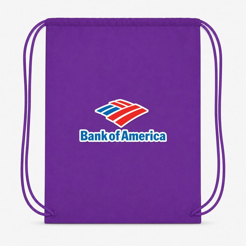 Bank Of America Drawstring Bag - Purple