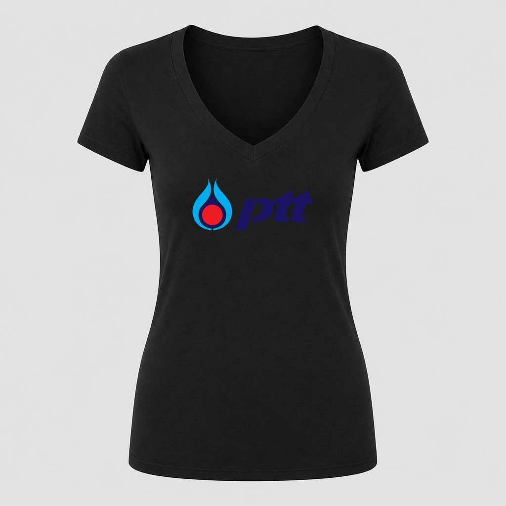 Women's PTT V Neck T-Shirt in black