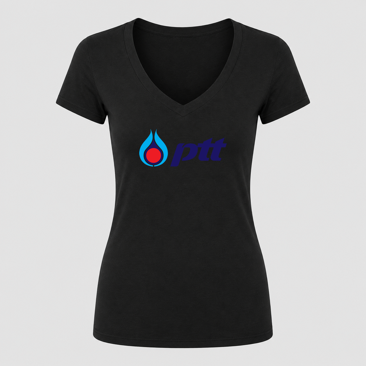 Women's PTT V Neck T-Shirt in black