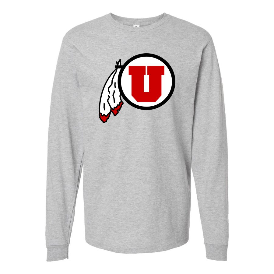 Men's Utah Utes Logo Long sleeves Cotton Blend T-Shirt - Gray