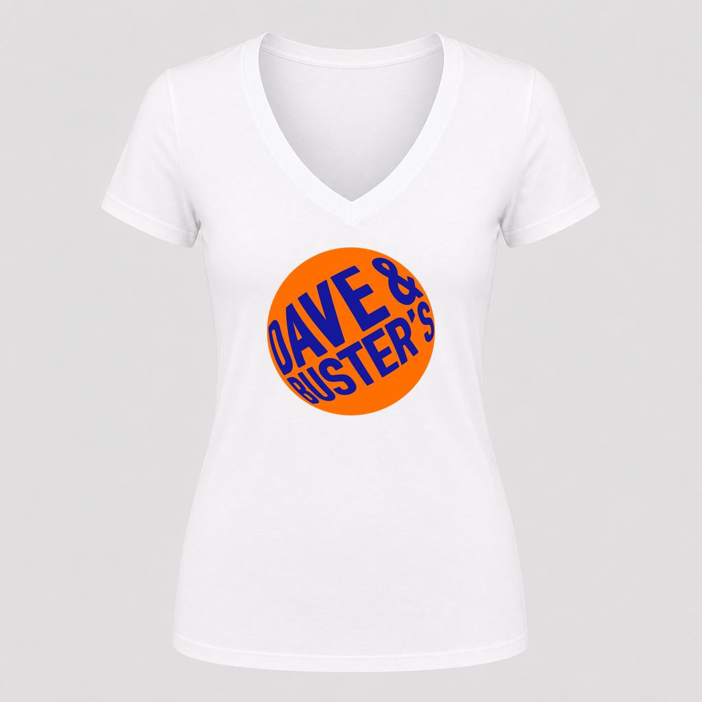 Women's Dave & Buster's V Neck T-Shirt in white