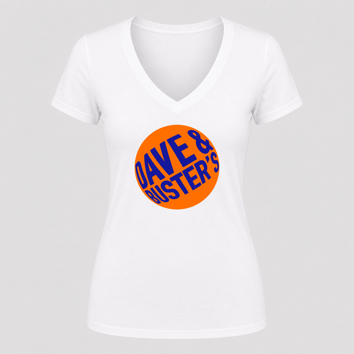 Women's Dave & Buster's V Neck T-Shirt in white