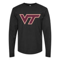 Men's Virginia Tech Hokies Logo Long sleeves Cotton Blend T-Shirt - Black