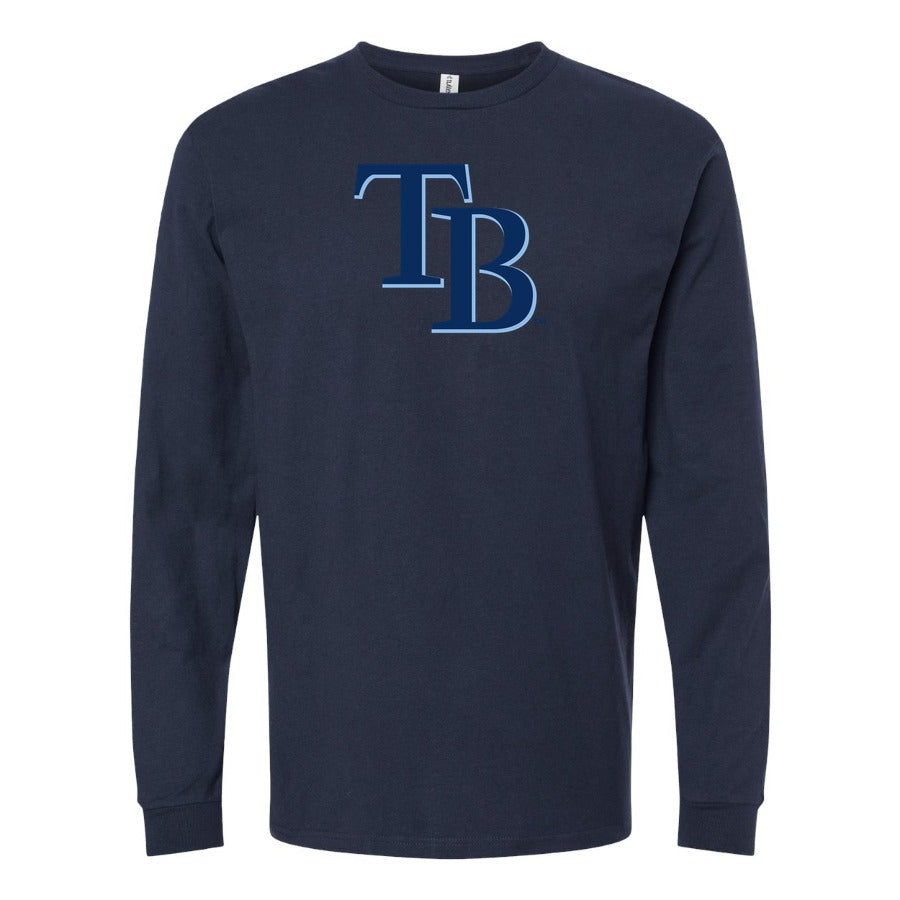 Men's Tampa Bay Rays Long sleeves Cotton Blend T-Shirt - Navy