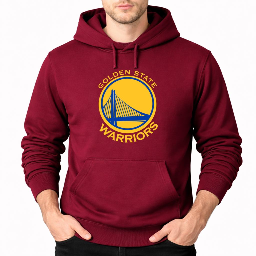 Men's Golden states warrior yellow Pullover Hoodie - Burgundy