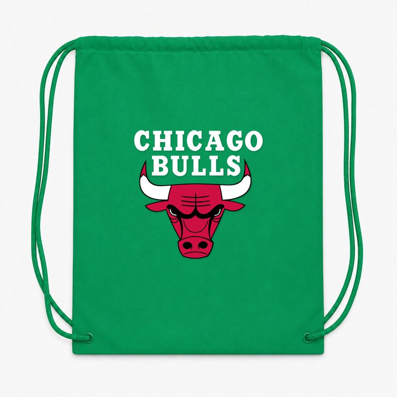 Chicago Bulls White Drawstring Bag - Green