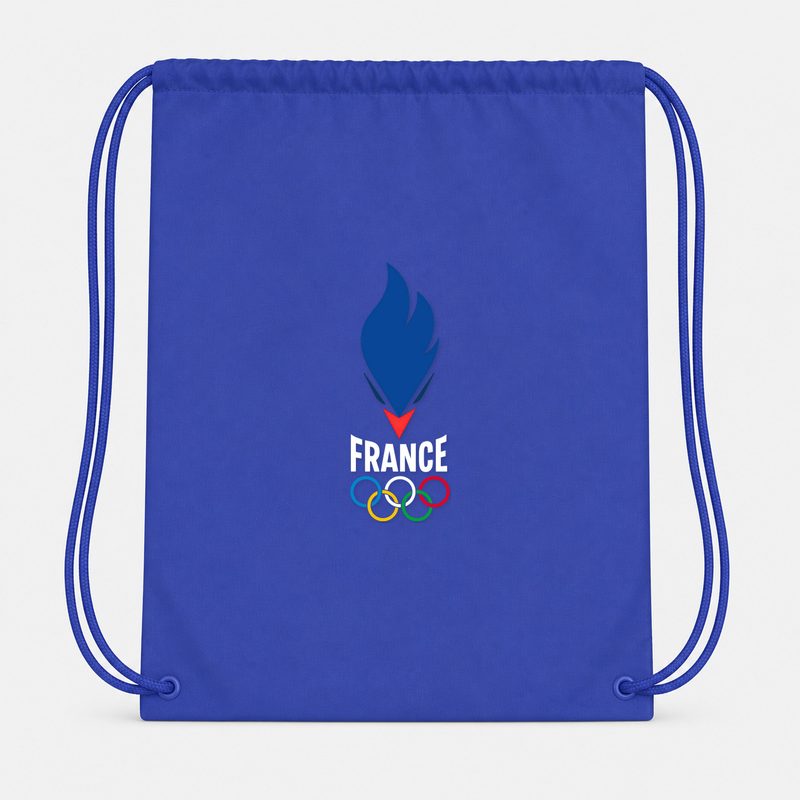 France 2024 White Drawstring Bag - Blue