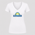 Women's Days Inn V Neck T-Shirt in white