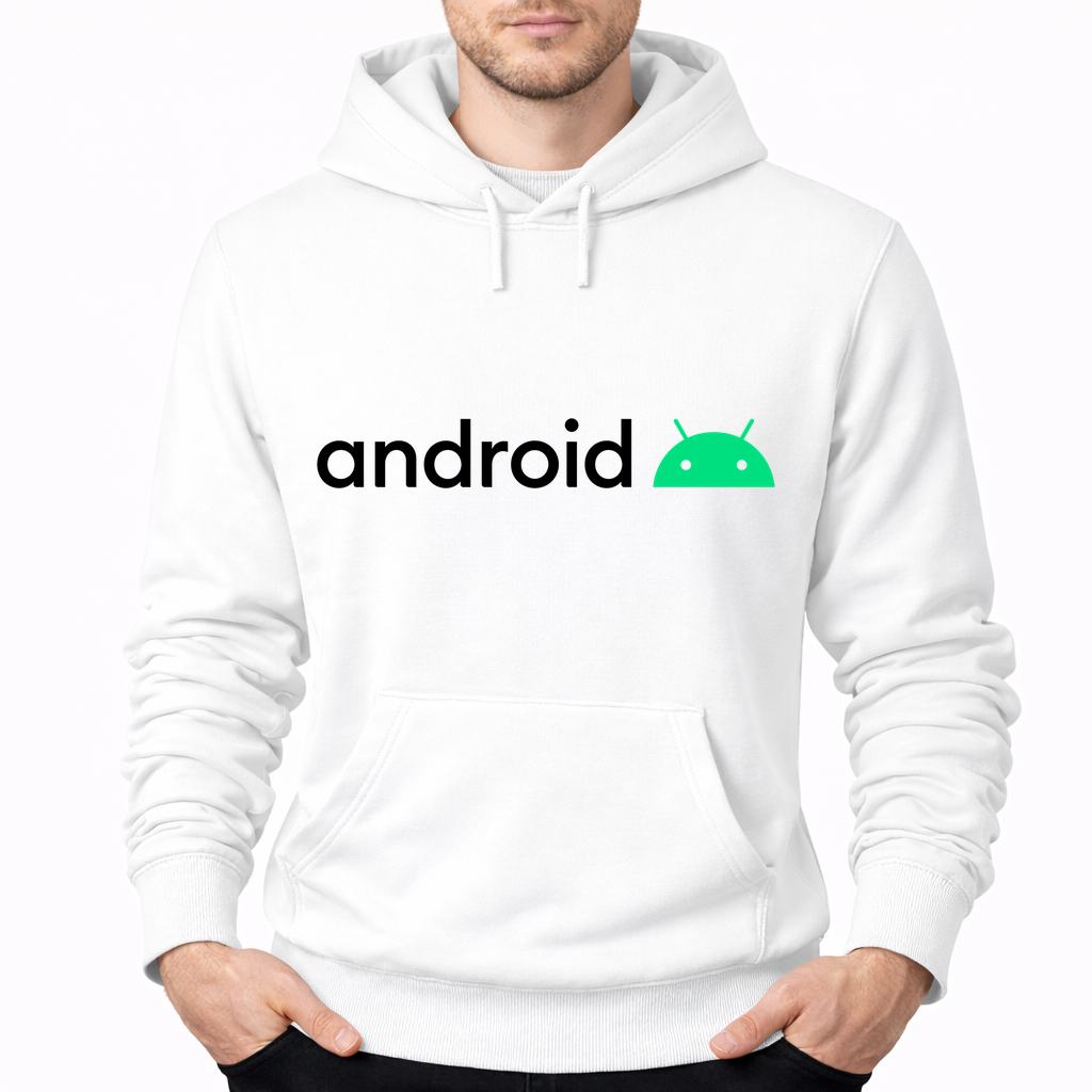 Men's Android Pullover Hoodie - White