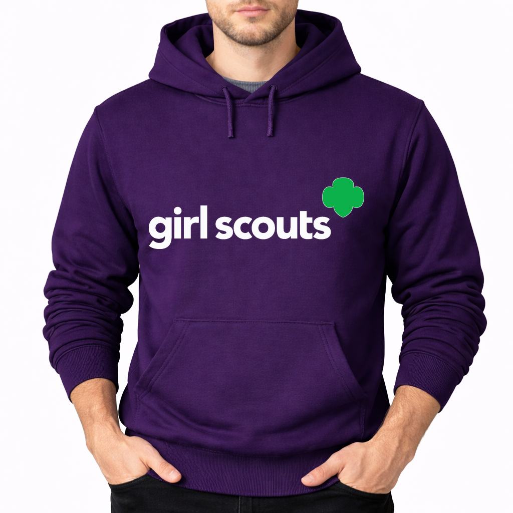 Men's Girl Scouts White Logo Pullover Hoodie - Purple