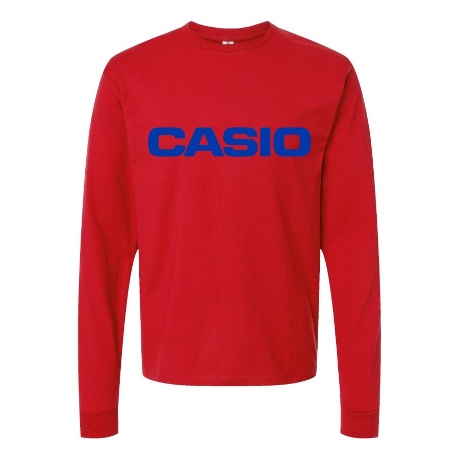 Men's Casio Long sleeves Cotton Blend T-Shirt - Red