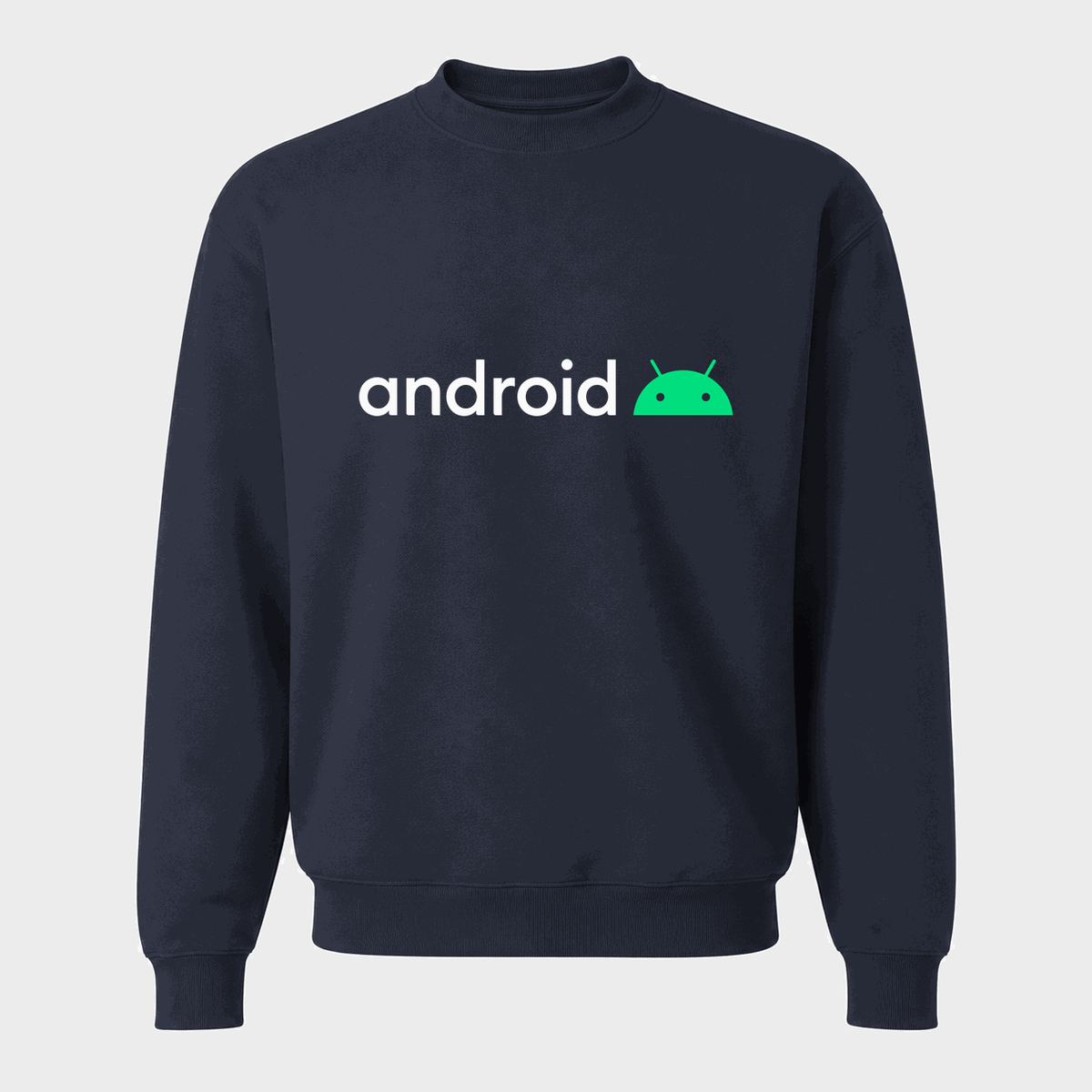 Men's Android White Logo Crewneck Sweatshirt - Navy