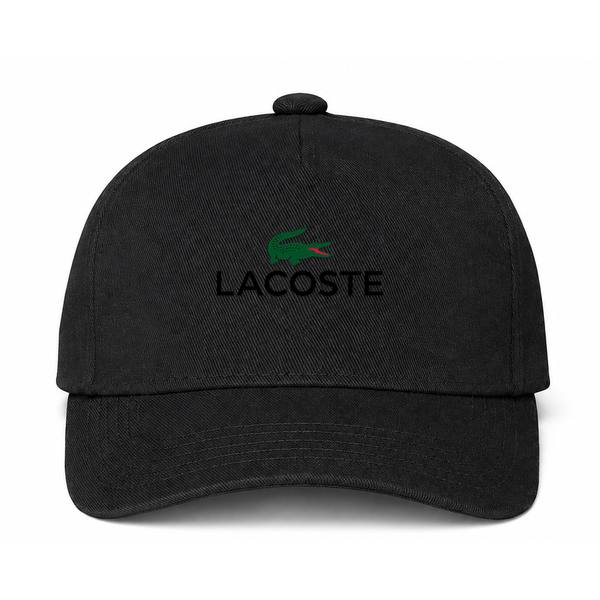 Lacoste Logo Black Dad Baseball Cap Hat