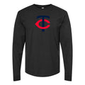 Men's Minnesota Twins Long sleeves Cotton Blend T-Shirt - Black