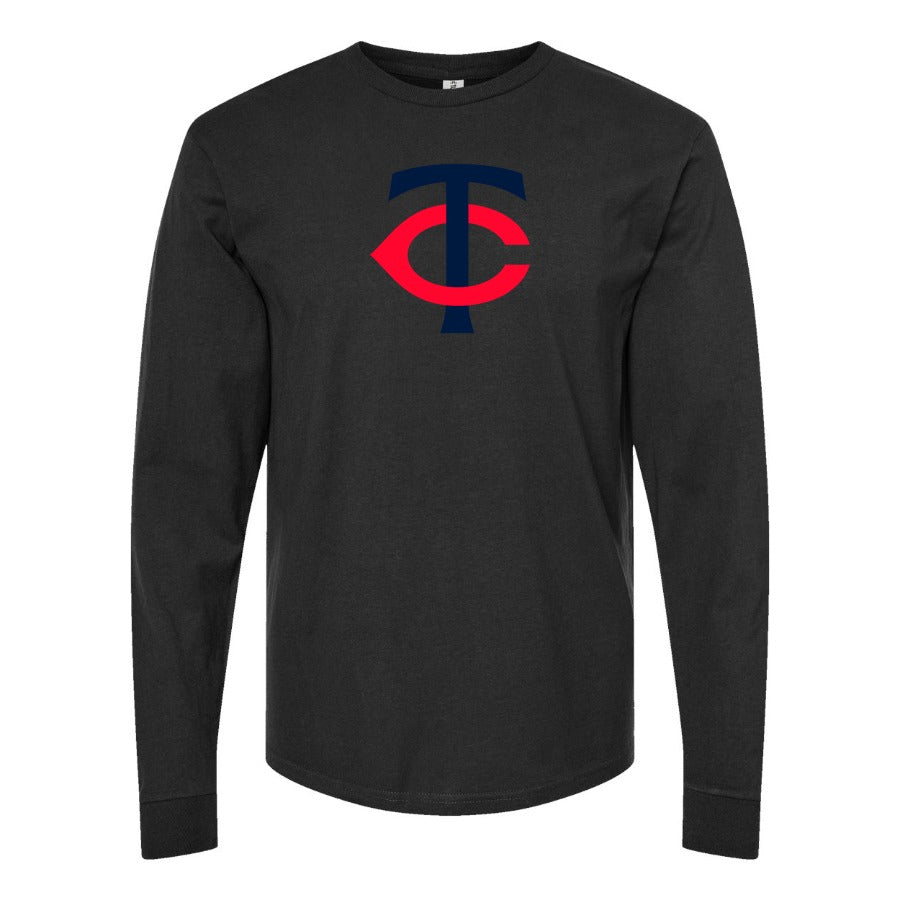 Men's Minnesota Twins Long sleeves Cotton Blend T-Shirt - Black