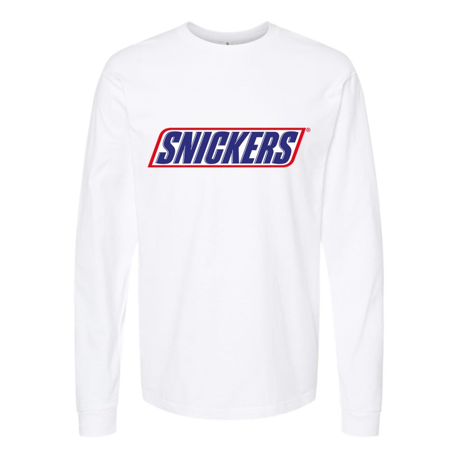Men's Snickers-Logo-food-1536x864 Long sleeves Cotton Blend T-Shirt - White