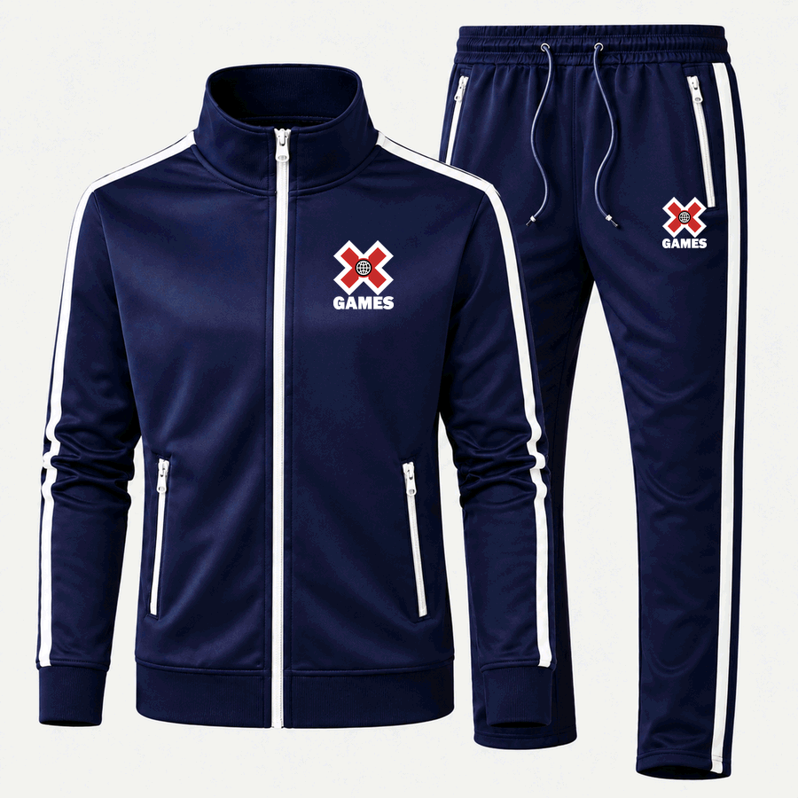 X Games .white tracksuit in Navy