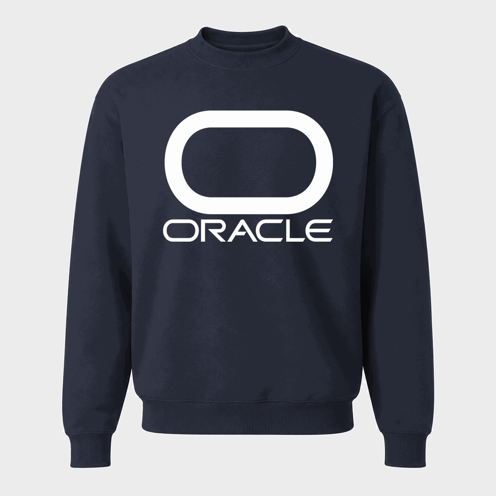 Men's Oracle White Logo Crewneck Sweatshirt - Navy