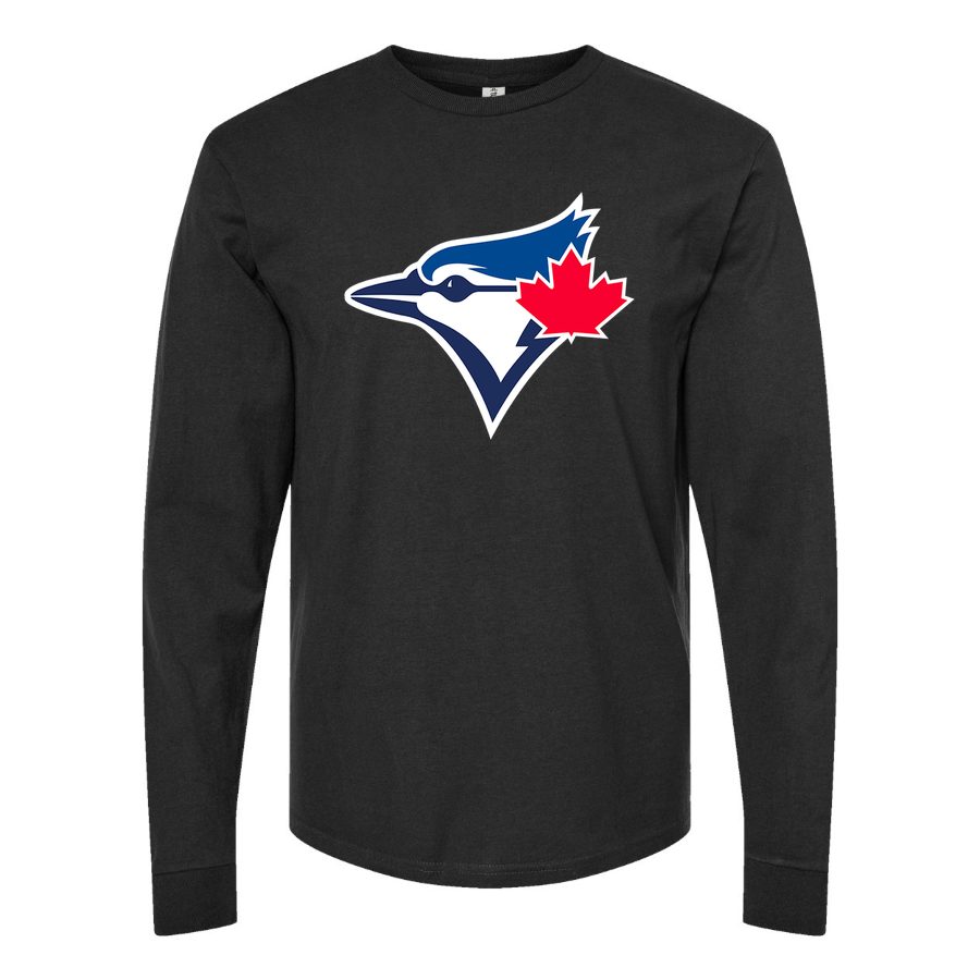 Men's Toronto Blue Jays Long sleeves Cotton Blend T-Shirt - Black