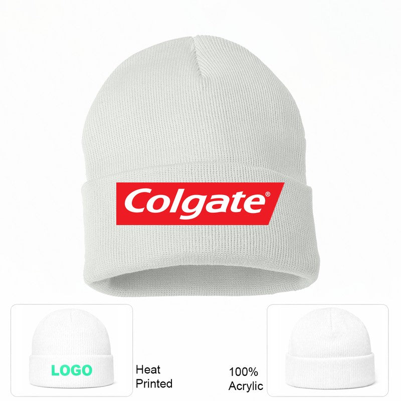 Colgate White Beanie Hat