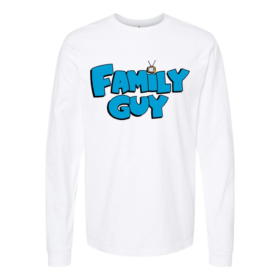 Men's Family Guy logo PNG1 Long sleeves Cotton Blend T-Shirt - White