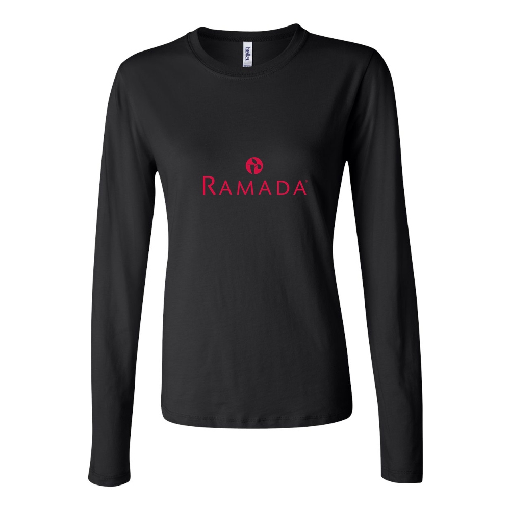 Women's Ramada logo 1536x864 Long Sleeve T-Shirt - Black