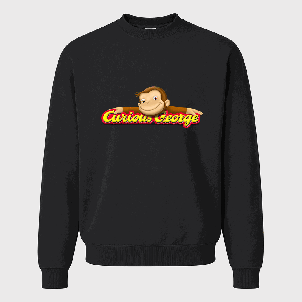 Men's Curious George Crewneck Sweatshirt - Black