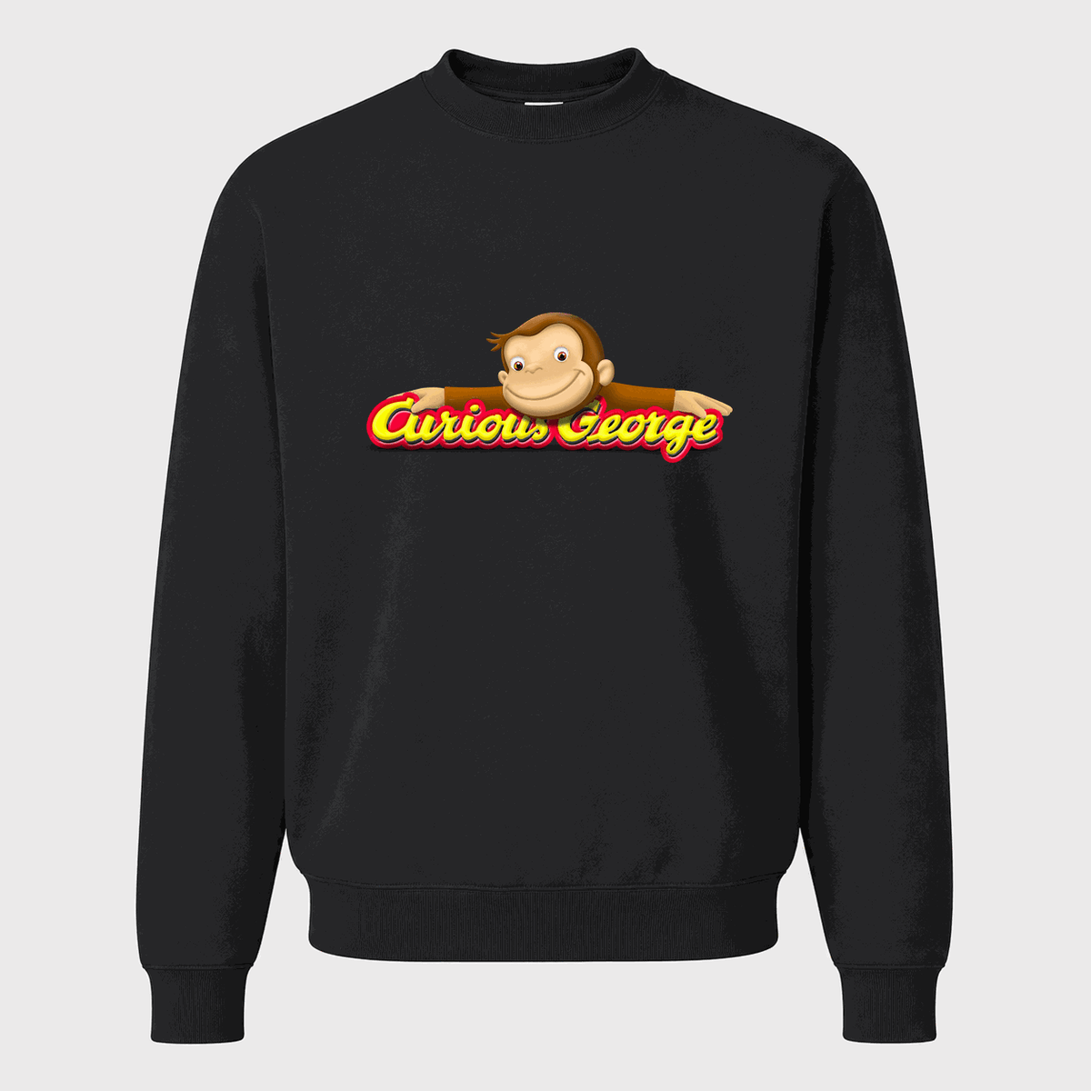 Men's Curious George Crewneck Sweatshirt - Black