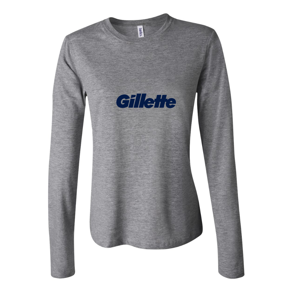 Women's Gillette logo 1536x922 Long Sleeve T-Shirt - Gray
